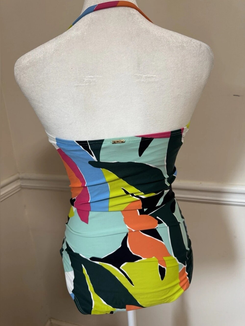 Colorblock Ruched One-Piece Swimsuit - Multicolor - Picture 4 of 4